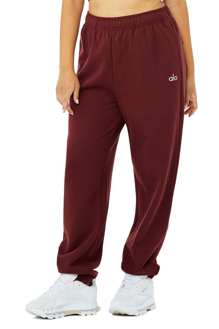 Alo Yoga Accolade Sweat Women's Pants Red | KUYVBNF-57