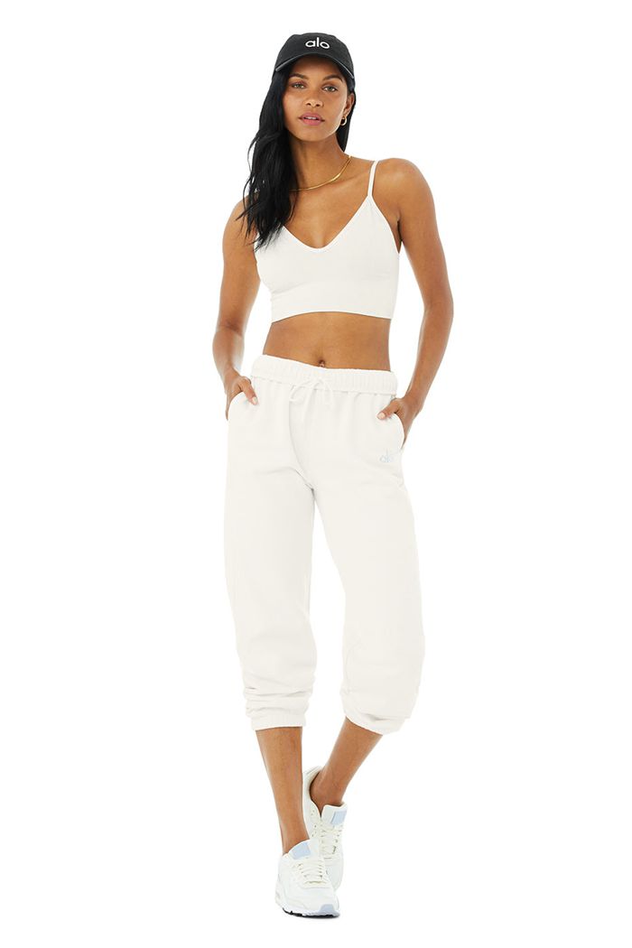 Alo Yoga Accolade Sweat Women's Pants White | DAGUPOX-02