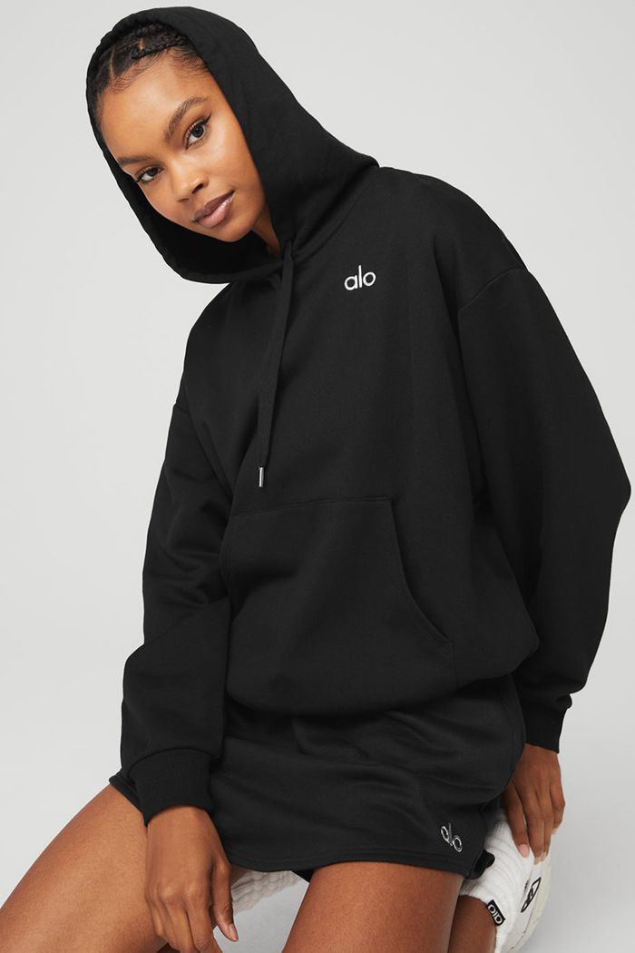 Alo Yoga Accolade Women's Hoodie Black | BTLNPOI-12