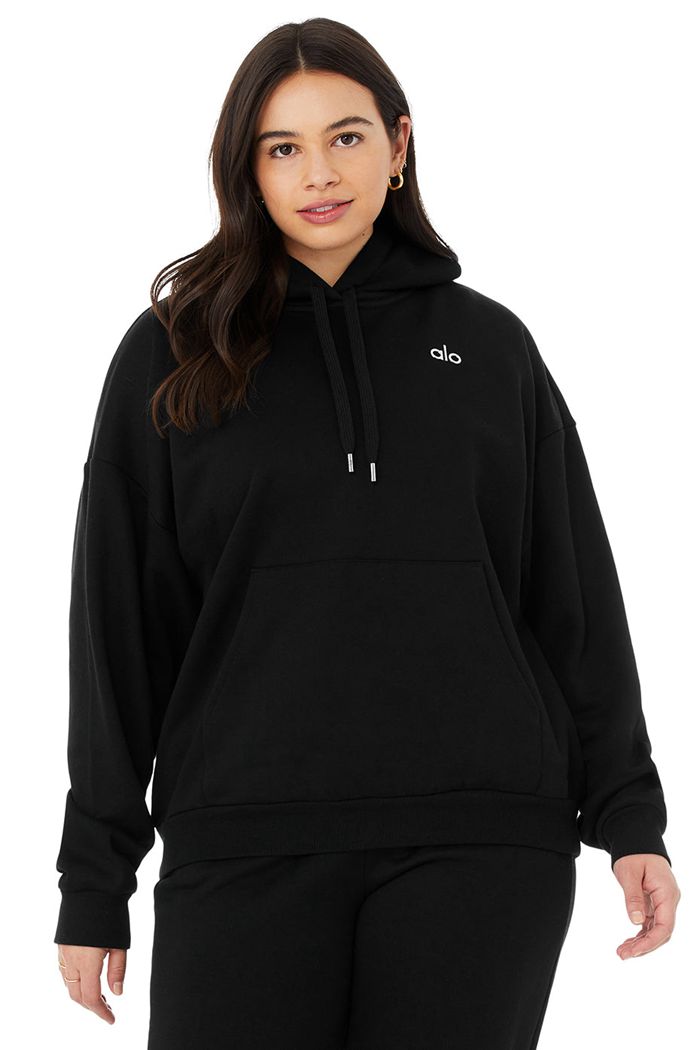 Alo Yoga Accolade Women's Hoodie Black | BTLNPOI-12