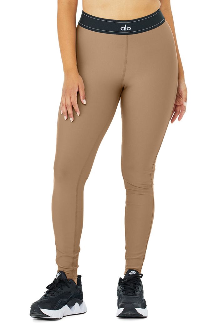 Alo Yoga Airlift High-Waist Suit Up Women's Leggings Brown | NCGTSDA-97