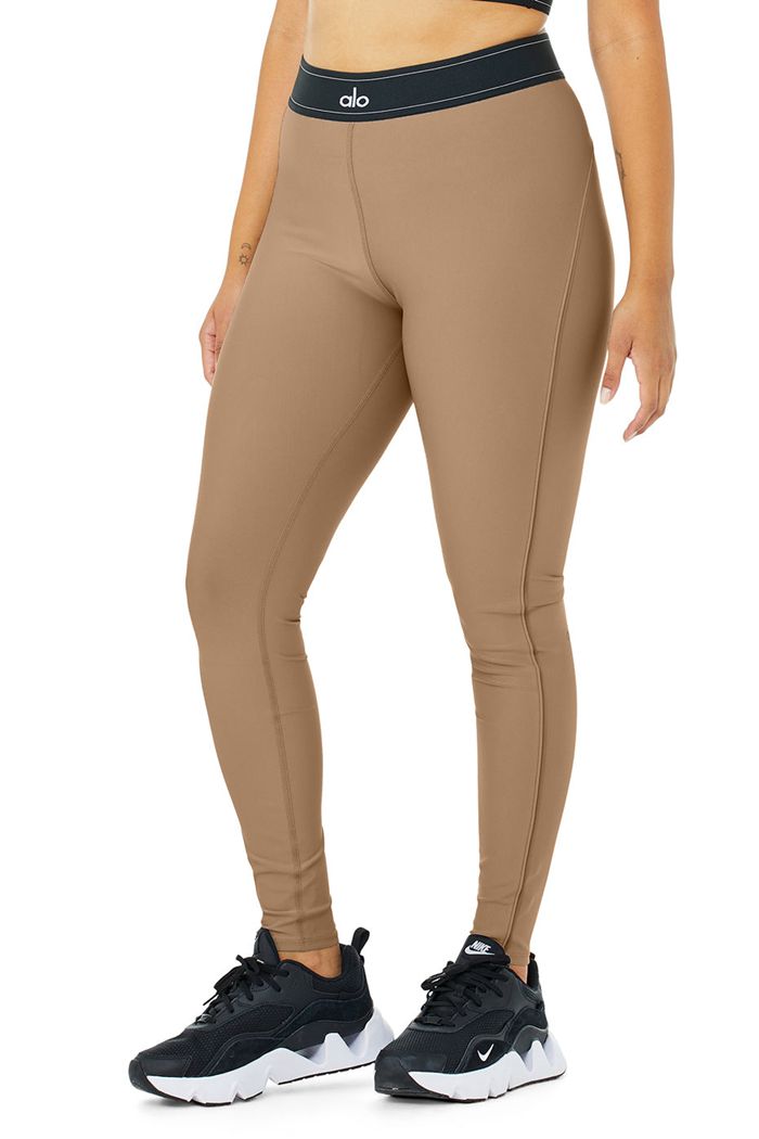 Alo Yoga Airlift High-Waist Suit Up Women's Leggings Brown | NCGTSDA-97