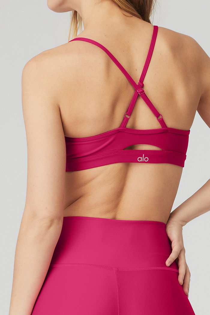 Alo Yoga Airlift Intrigue Women's Bras Red | IBAHKUE-01