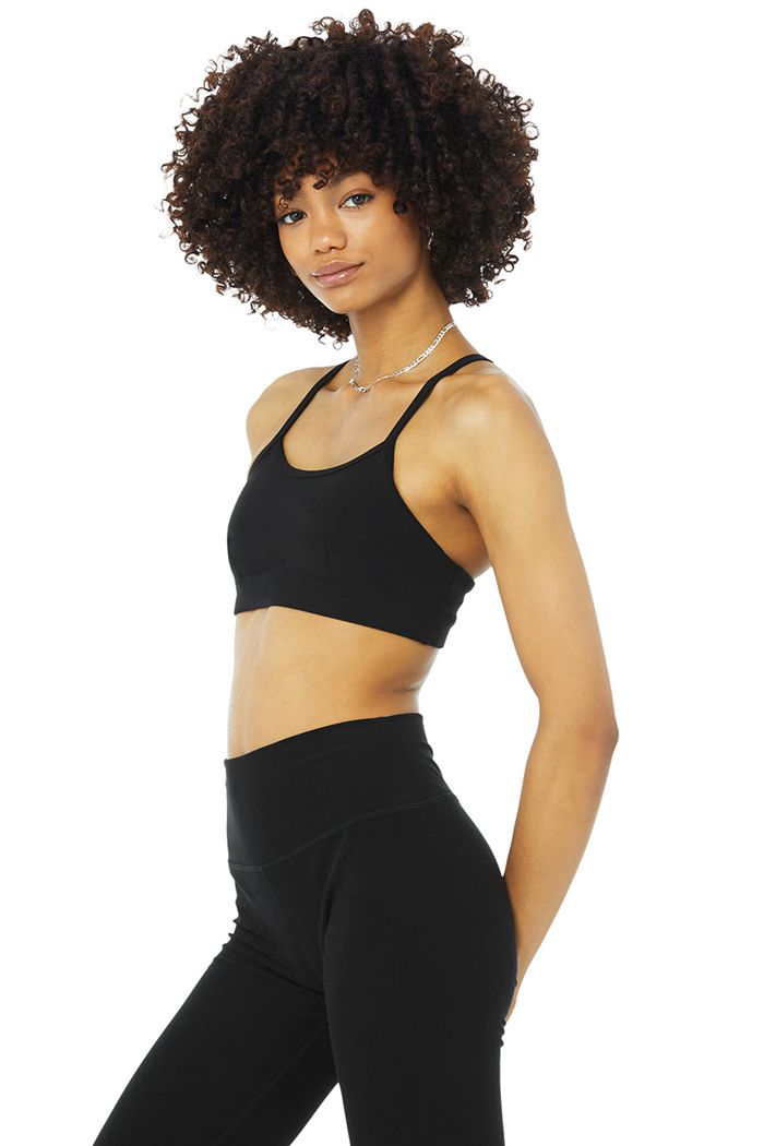 Alo Yoga Alosoft Gratitude Women's Bras Black | MKFZQVH-27