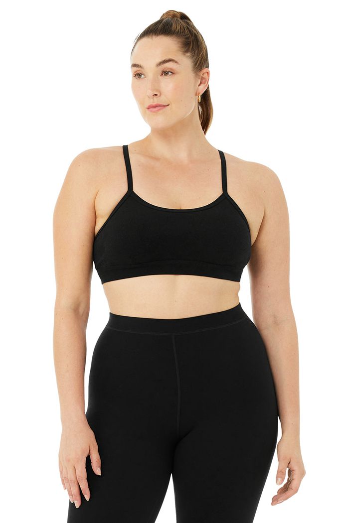 Alo Yoga Alosoft Gratitude Women's Bras Black | MKFZQVH-27