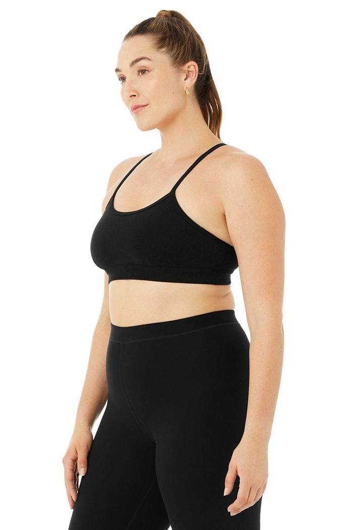 Alo Yoga Alosoft Gratitude Women's Bras Black | MKFZQVH-27