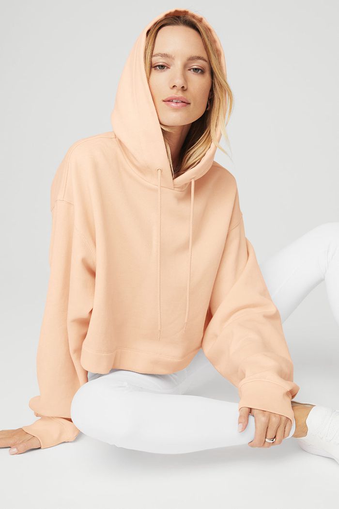 Alo Yoga Bae Women's Hoodie Beige | FCUKONS-54