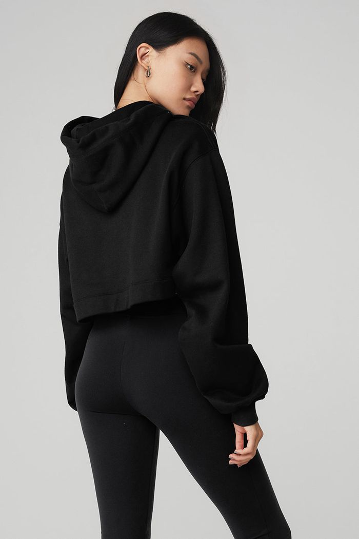 Alo Yoga Bae Women's Hoodie Black | OSMQUWH-72