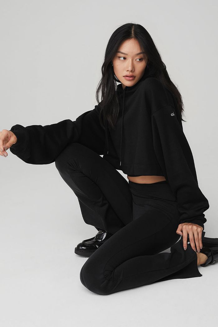 Alo Yoga Bae Women's Hoodie Black | OSMQUWH-72