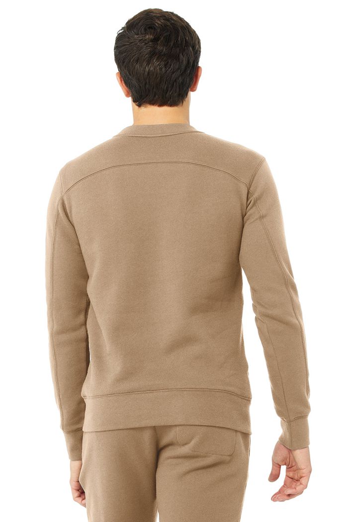 Alo Yoga Base Sweatshirt Men's Long Sleeve Brown | TERQCZV-86