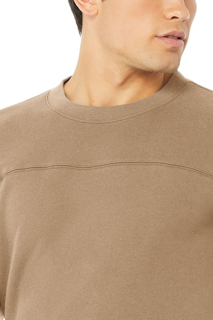 Alo Yoga Base Sweatshirt Men's Long Sleeve Brown | TERQCZV-86