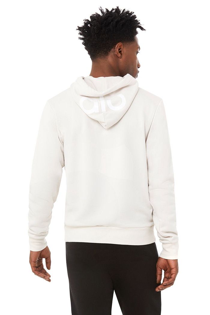 Alo Yoga Caliber Men's Hoodie Beige | LXRONZI-20