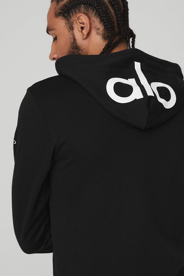 Alo Yoga Caliber Men's Hoodie Black | KXWYQNS-37