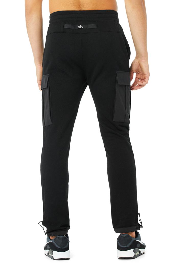 Alo Yoga Cargo Traverse Sweat Men's Pants Black | ZTPYJBF-10