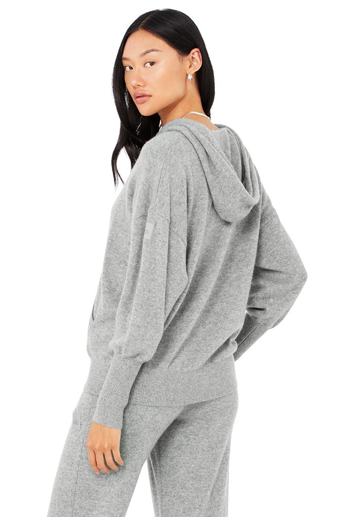 Alo Yoga Cashmere Jet Set Women's Hoodie Grey | OAILPWF-62