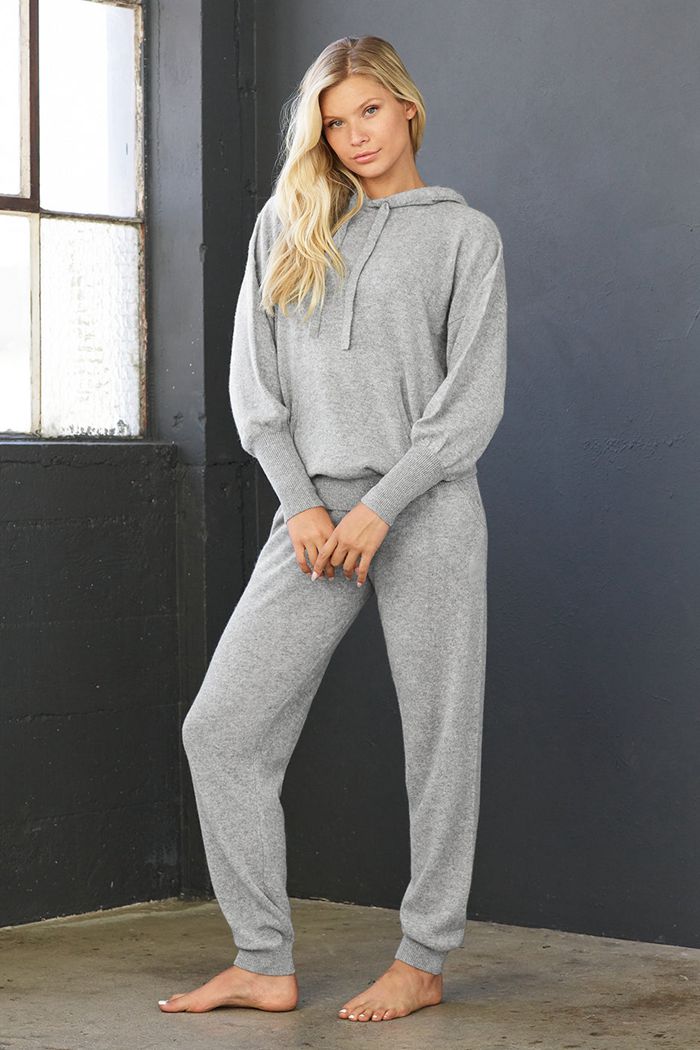 Alo Yoga Cashmere Jet Set Women's Hoodie Grey | OAILPWF-62