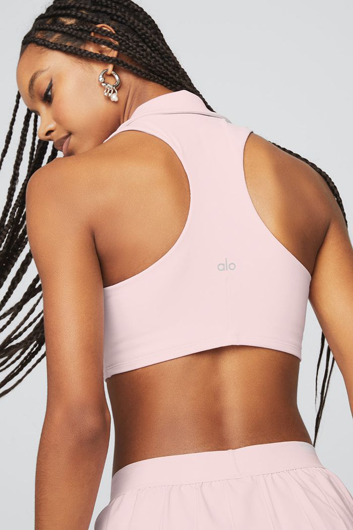 Alo Yoga Charmed Collar Women's Bras Pink | ERKCQND-97