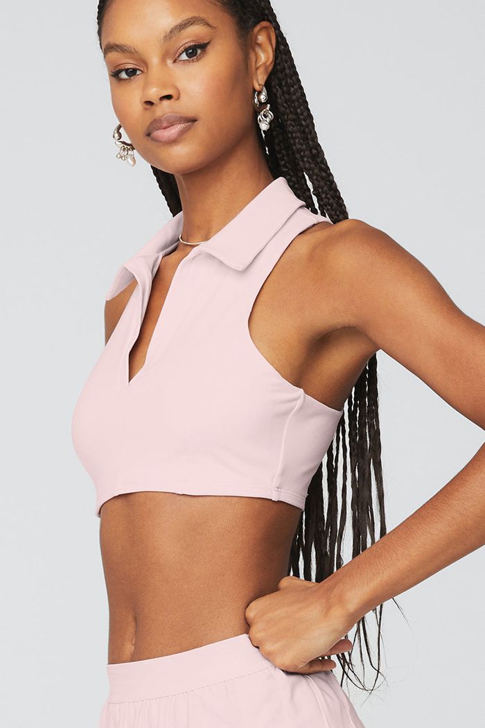 Alo Yoga Charmed Collar Women's Bras Pink | ERKCQND-97