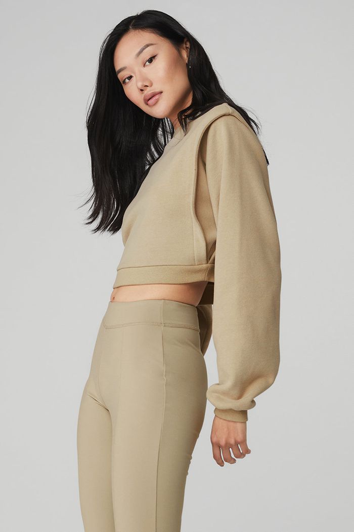 Alo Yoga Cropped Fresh Women's Jackets Brown | LOGHBKJ-58