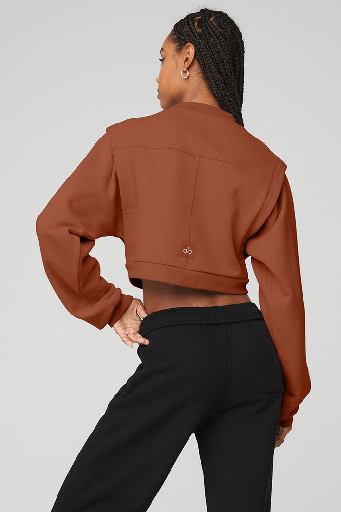 Alo Yoga Cropped Fresh Women's Jackets Red | PHVWAMG-42