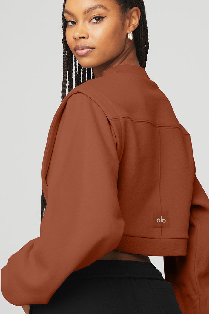 Alo Yoga Cropped Fresh Women's Jackets Red | PHVWAMG-42