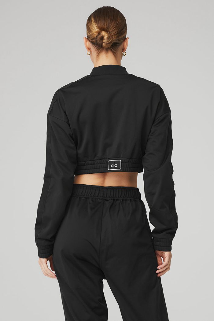 Alo Yoga Cropped Prizewinner Women's Jackets Black | GAUYONF-67