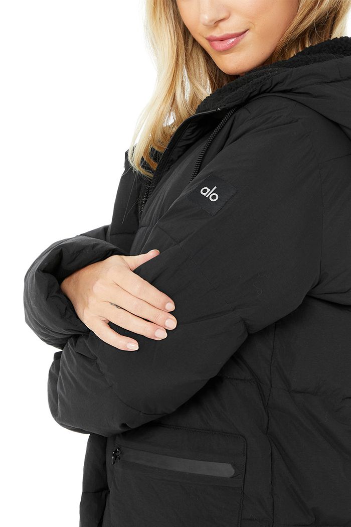 Alo Yoga Cypress Puffer Women's Jackets Black | GXDVMTK-68