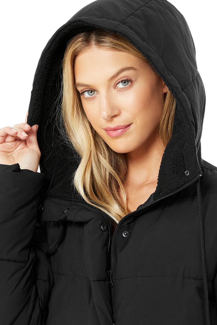 Alo Yoga Cypress Puffer Women's Jackets Black | GXDVMTK-68