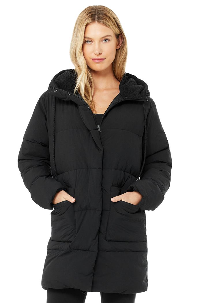 Alo Yoga Cypress Puffer Women\'s Jackets Black | GXDVMTK-68