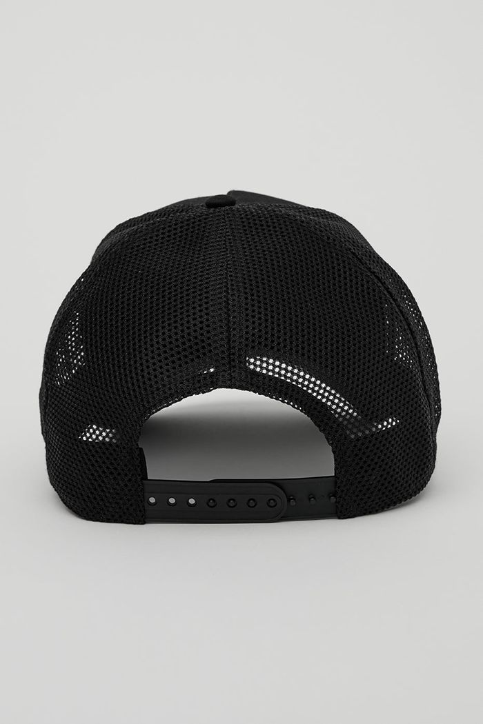 Alo Yoga District Trucker Men's Hats Black | PRBXJSE-94