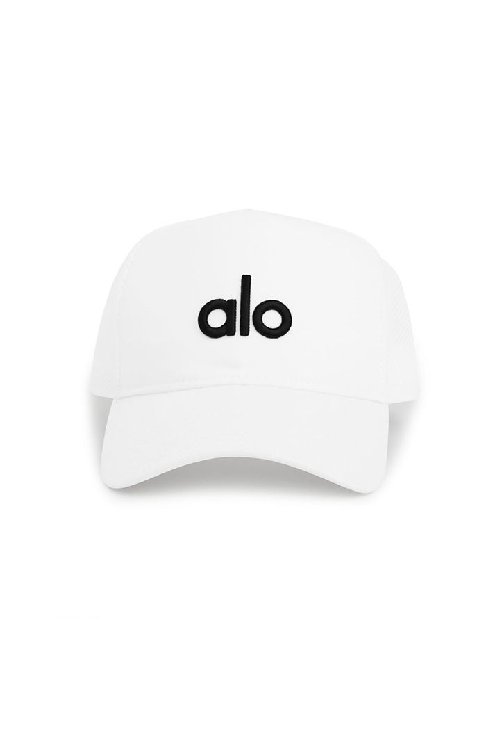 Alo Yoga District Trucker Women's Hats White | BZYSDMK-73