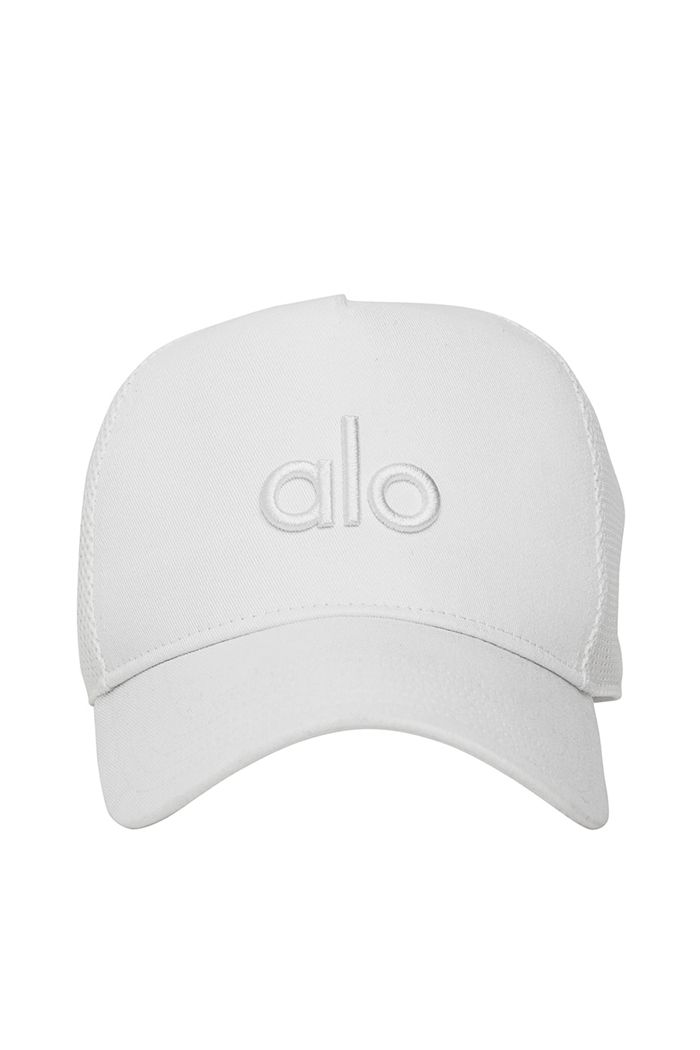 Alo Yoga District Trucker Women's Hats White | LIJZSNW-58