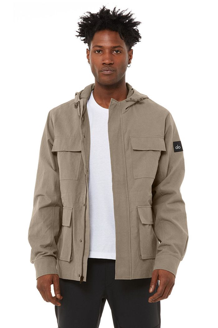 Alo Yoga Division Field Men's Jackets Olive | WDPNFAI-31