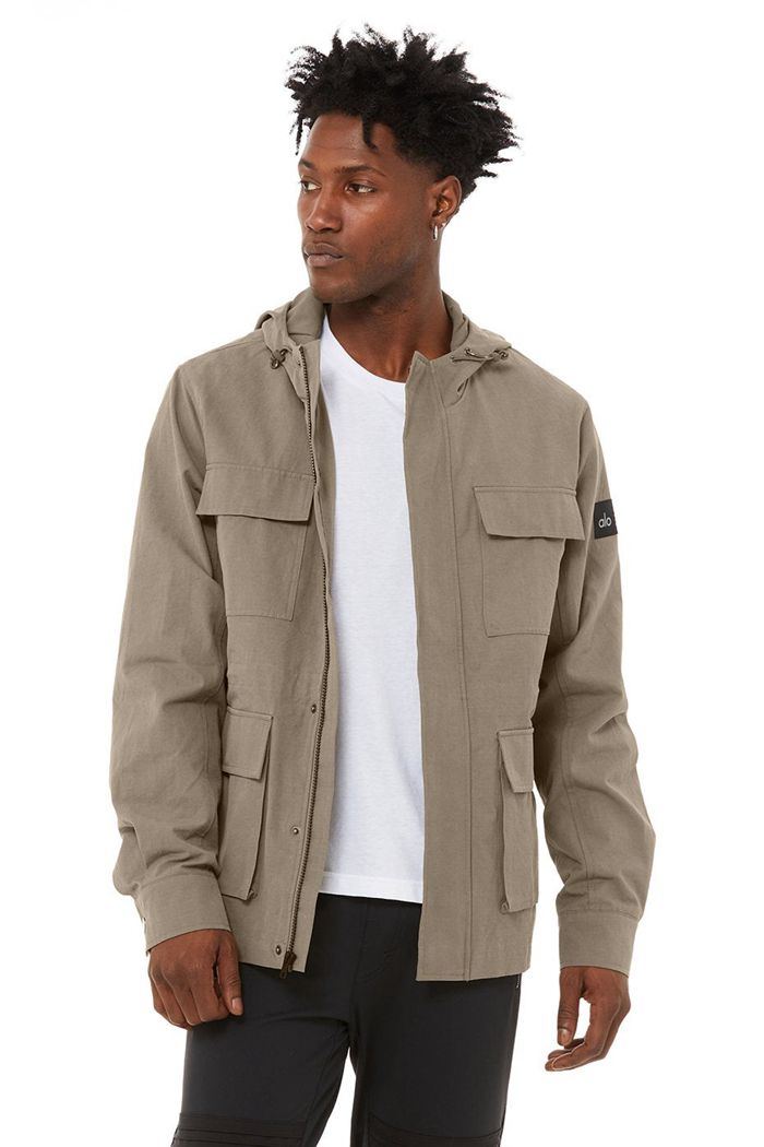 Alo Yoga Division Field Men's Jackets Olive | WDPNFAI-31