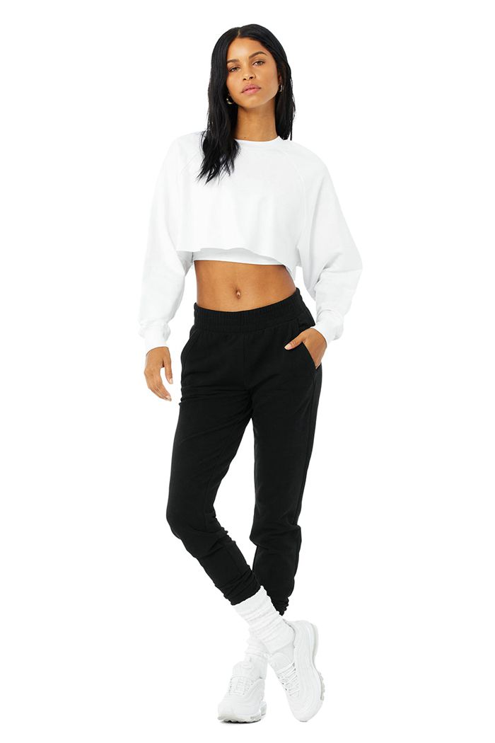 Alo Yoga Double Take Women's Pullover White | SEBTQVN-13