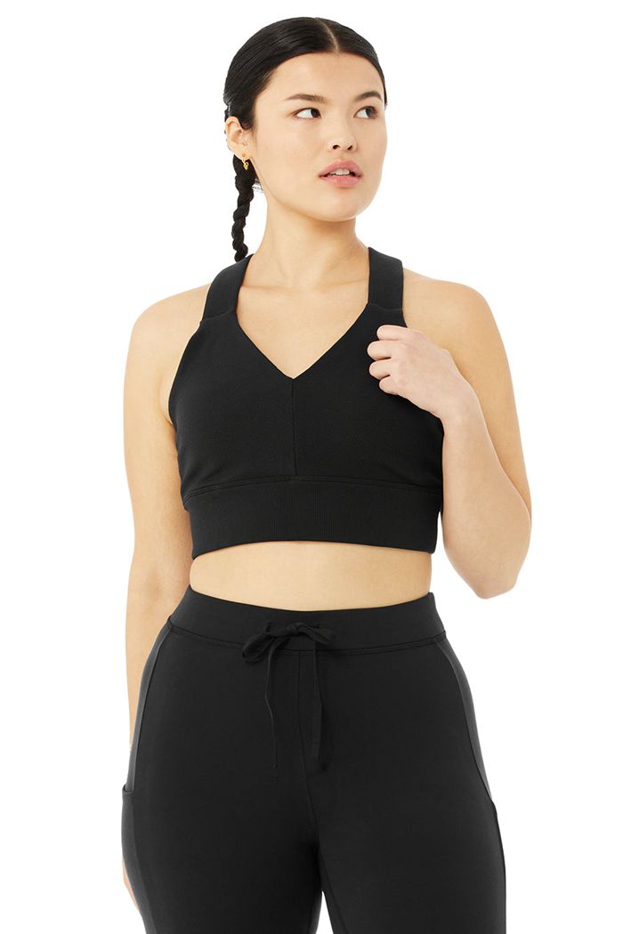 Alo Yoga Emulate Women's Bras Black | FOGZQXE-94