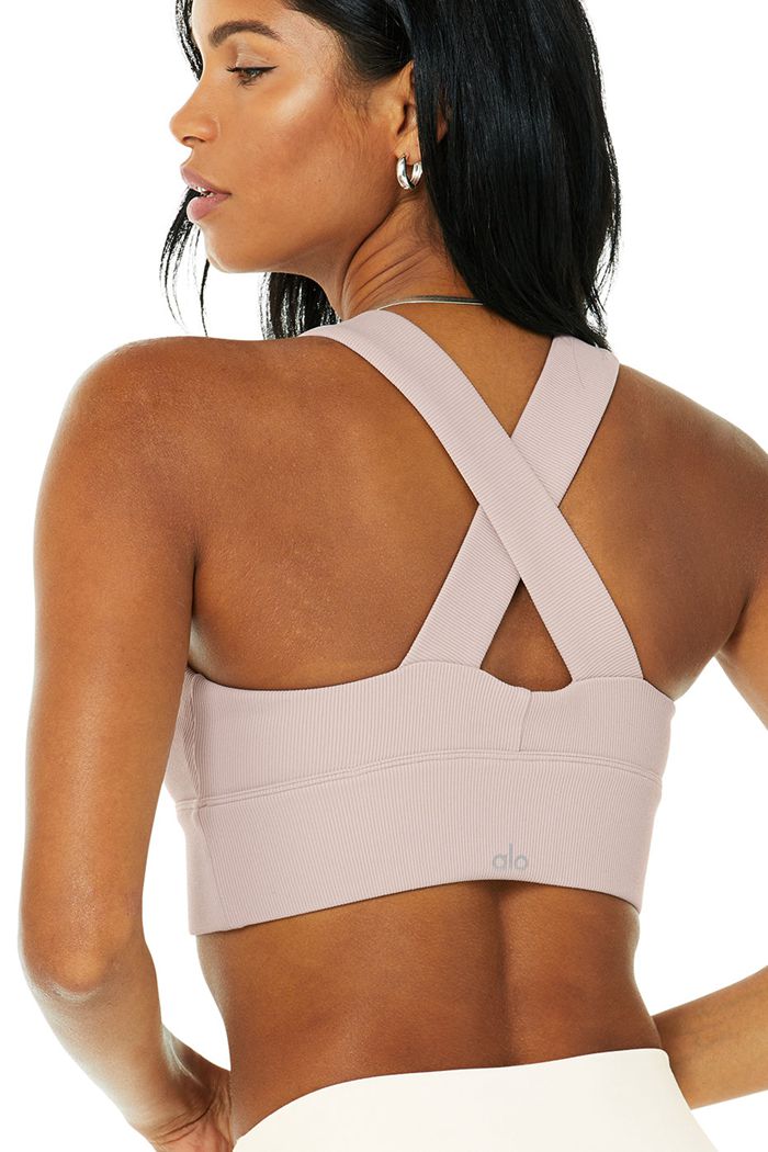 Alo Yoga Emulate Women's Bras Pink | FKXNCPH-32