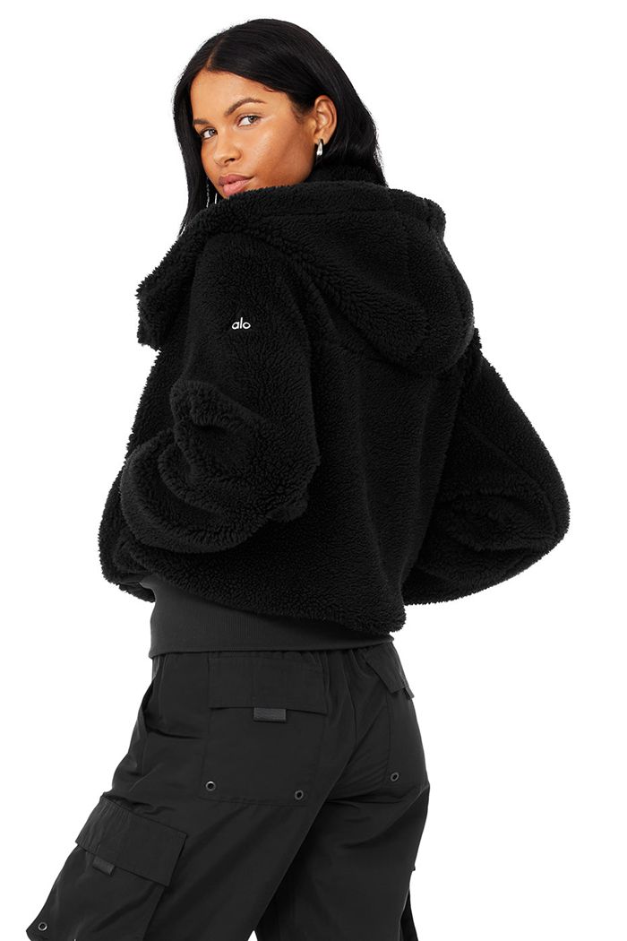 Alo Yoga Foxy Sherpa Women's Jackets Black | GHYTLIN-06