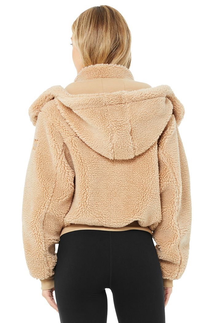 Alo Yoga Foxy Sherpa Women's Jackets Brown | RQDLYOS-03