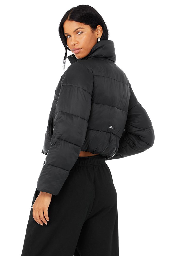 Alo Yoga Gold Rush Puffer Women's Jackets Black | SRPBKIY-87