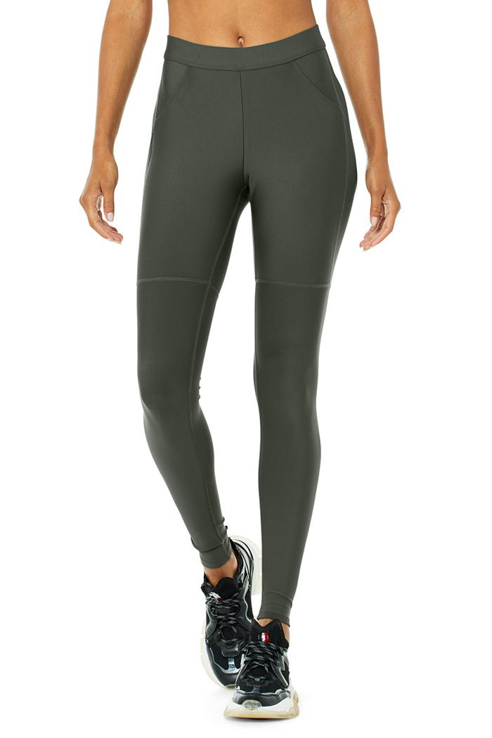 Alo Yoga High-Waist 4 Pocket Utility Women's Leggings Dark Green | BVTJLFN-98