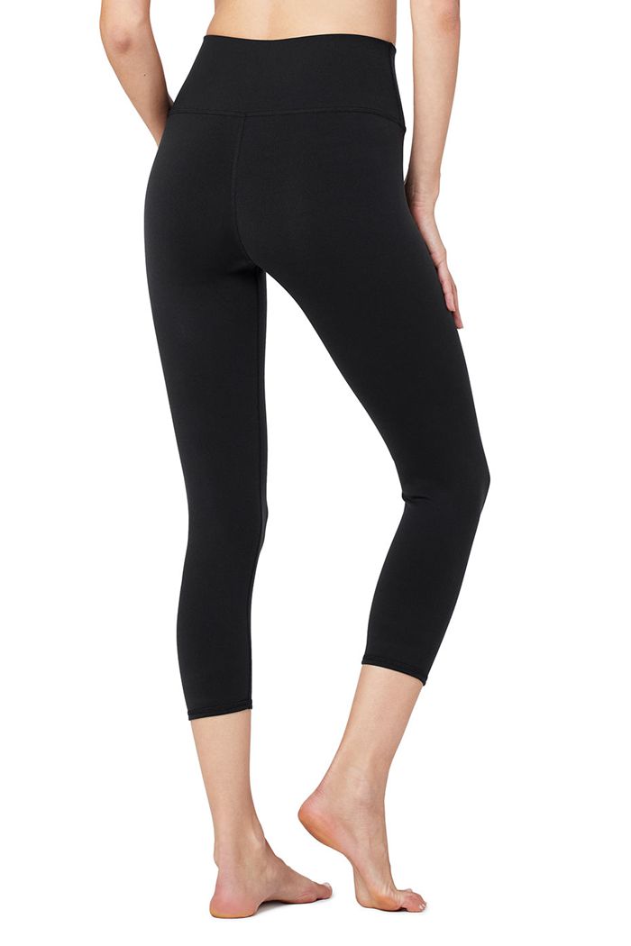 Alo Yoga High-Waist Airbrush Capri Women's Pants Black | RLPUQMC-53