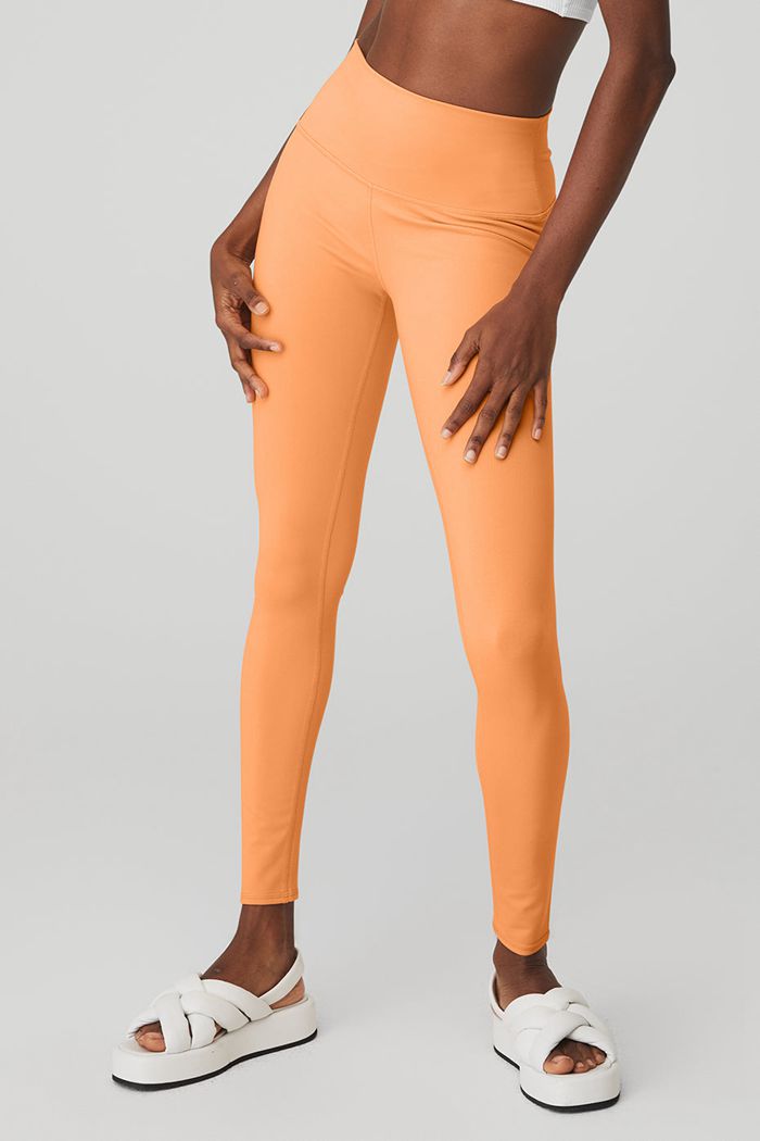 Alo Yoga High-Waist Airbrush Women's Leggings Orange | PACBSGJ-84