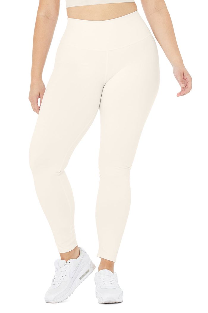 Alo Yoga High-Waist Airbrush Women's Leggings White | SVCNRBX-64