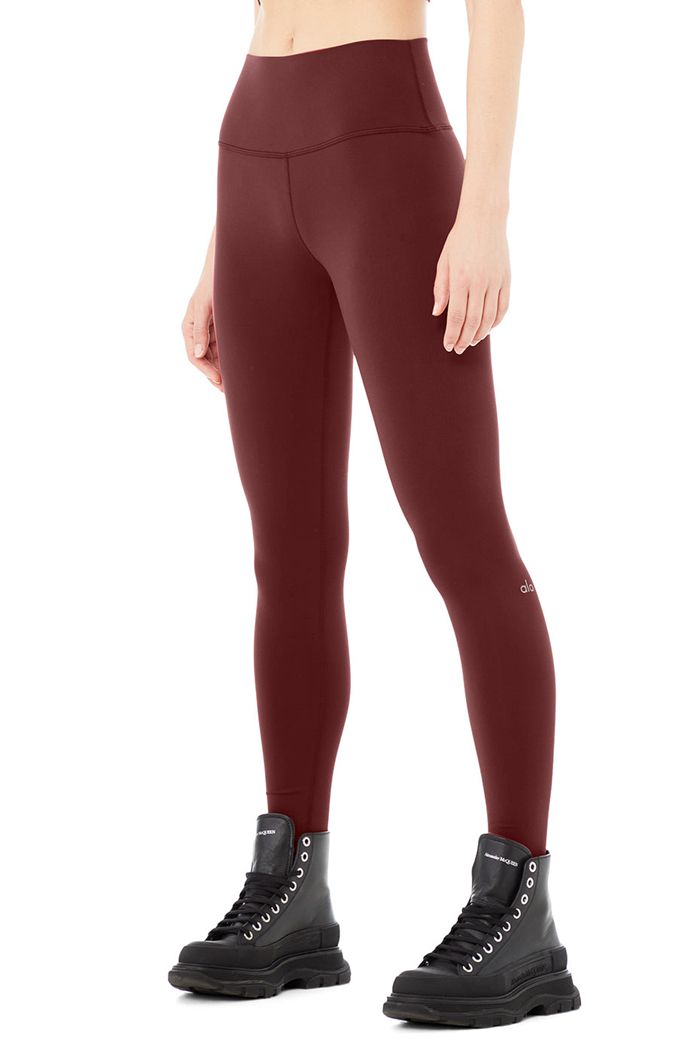 Alo Yoga High-Waist Airbrush Women's Leggings Red | YPWCAFG-10