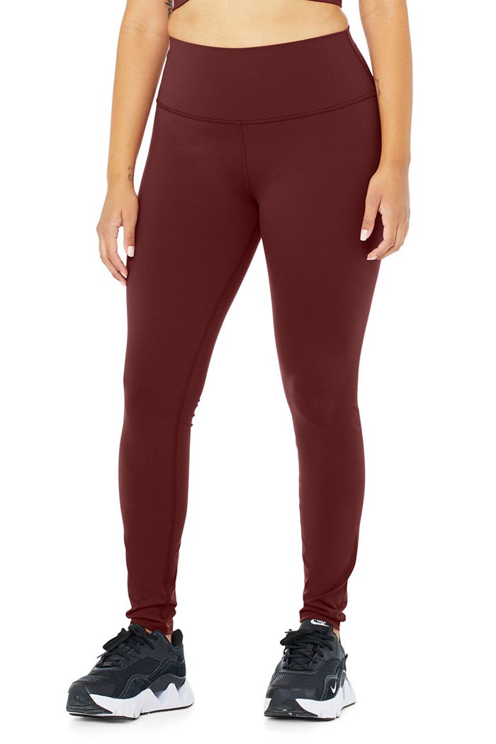 Alo Yoga High-Waist Airbrush Women's Leggings Red | YPWCAFG-10