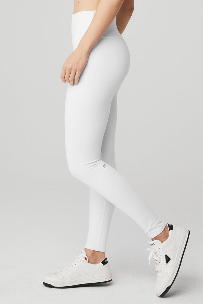 Alo Yoga High-Waist Airbrush Women's Leggings White | ZDLKASI-39