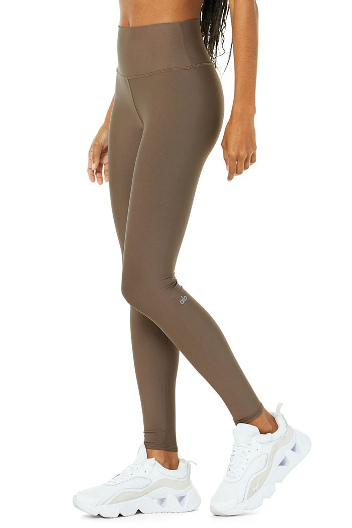 Alo Yoga High-Waist Airlift Women's Leggings Brown | LMPTNIH-36