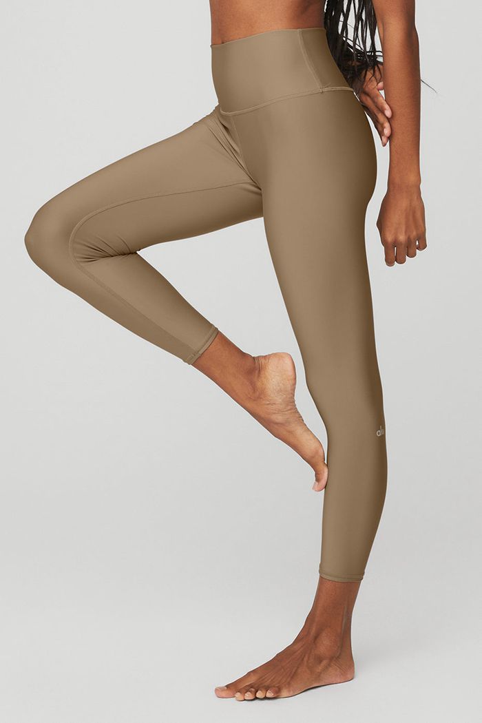 Alo Yoga High-Waist Airlift Women's Leggings Brown | ZHTLIWA-29