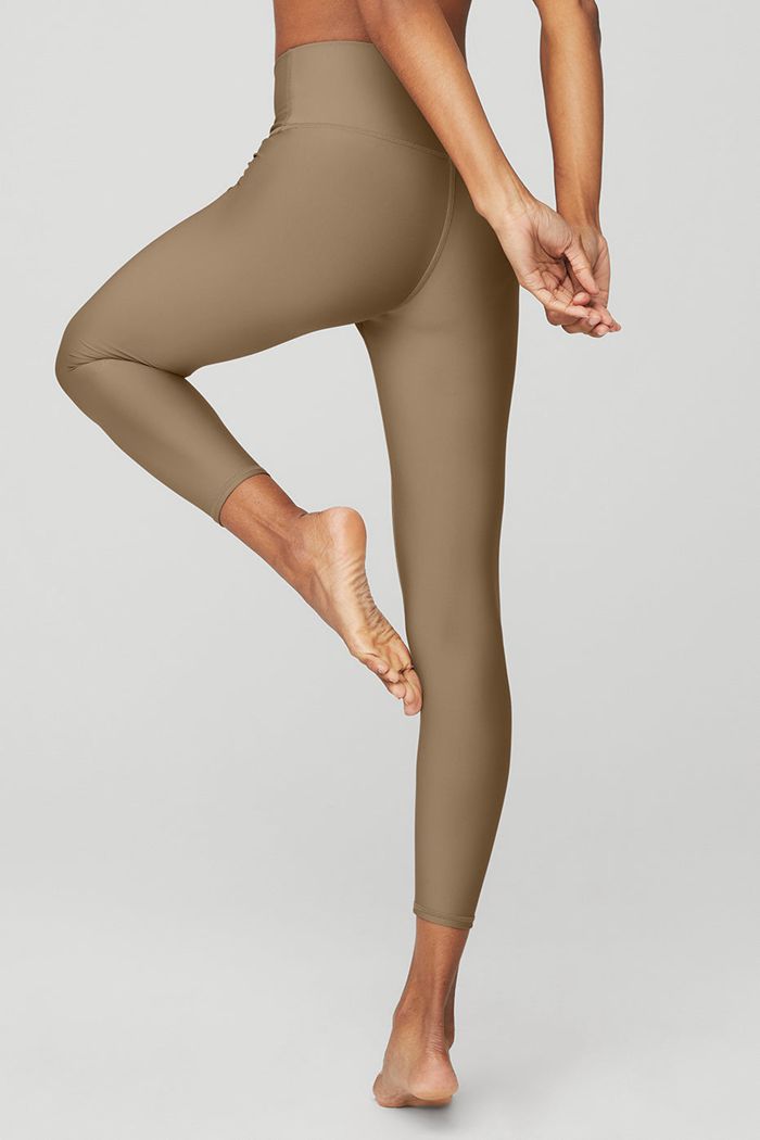 Alo Yoga High-Waist Airlift Women's Leggings Brown | ZHTLIWA-29